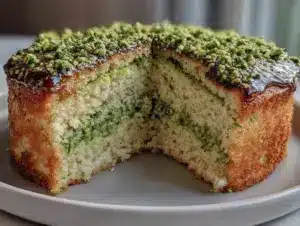 purple green gold layer cake - featured image