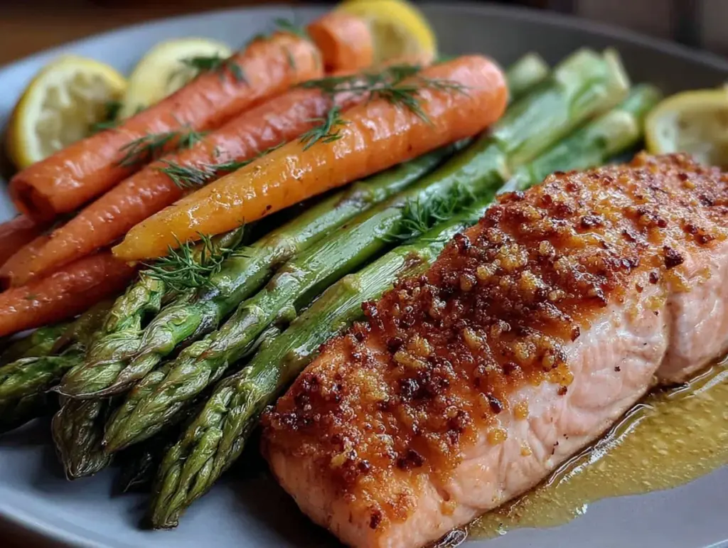 seared salmon and roasted veggies - featured image