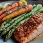 seared salmon and roasted veggies - featured image