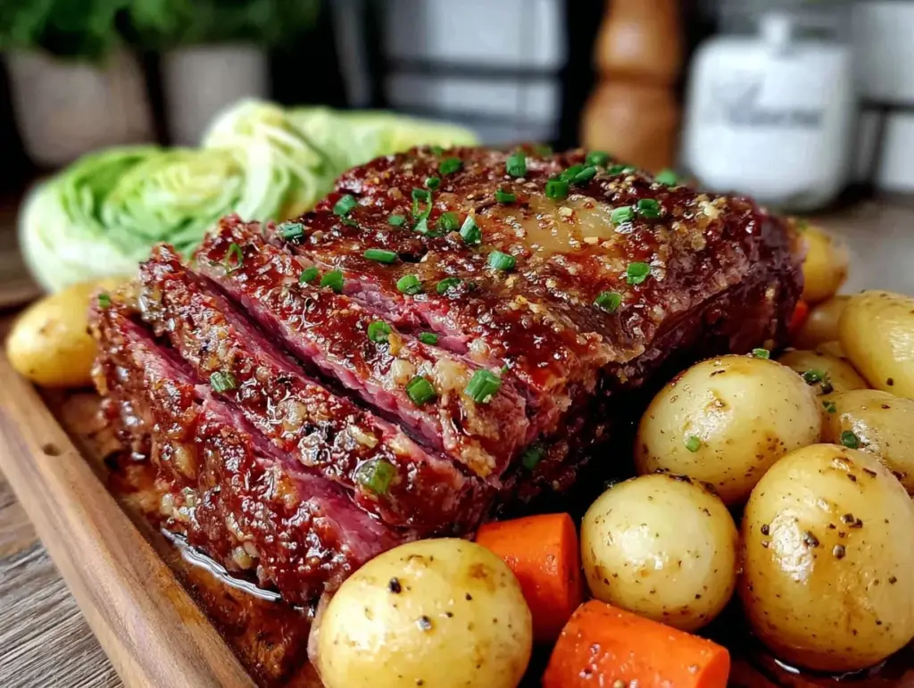 tender crock pot corned beef recipe - featured image