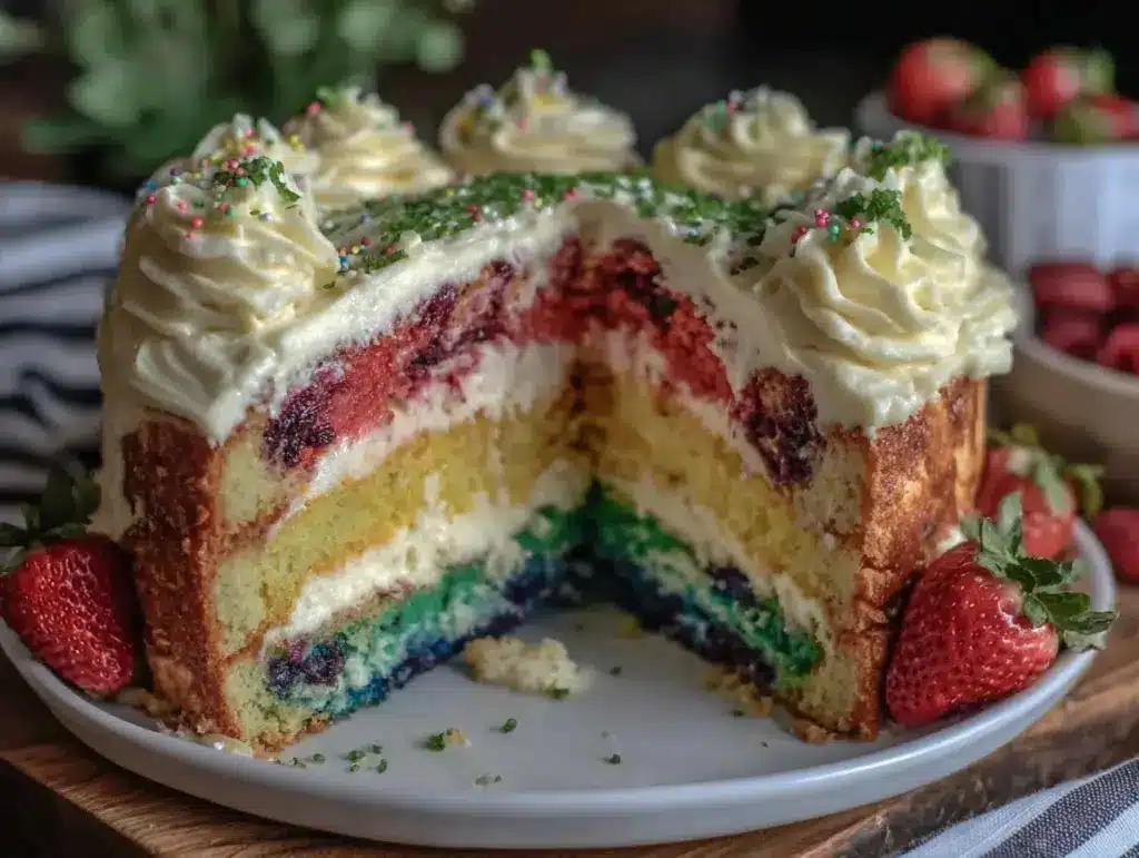 vibrant school colors layer cake - featured image