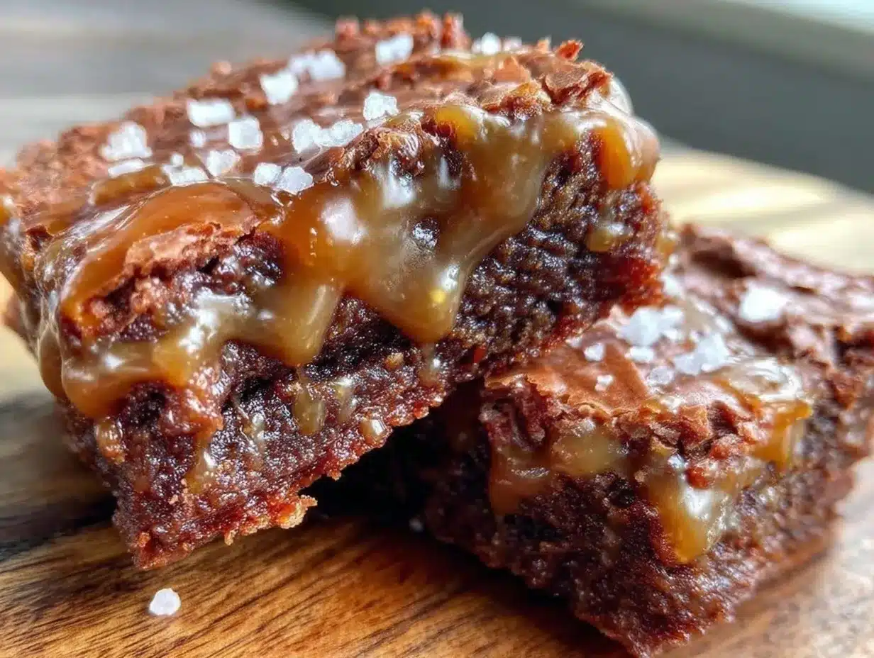 Baileys salted caramel brownies preparation steps