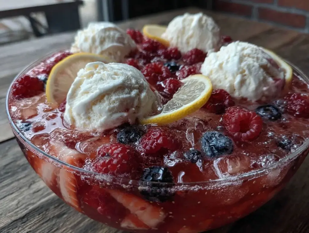 berry lemonade punch bowl - featured image