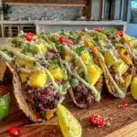 black bean and mango street tacos - featured image