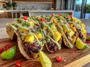 black bean and mango street tacos - featured image