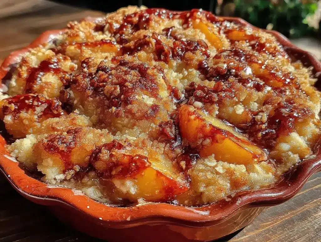 bourbon peach cobbler - featured image