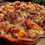 bourbon peach cobbler - featured image