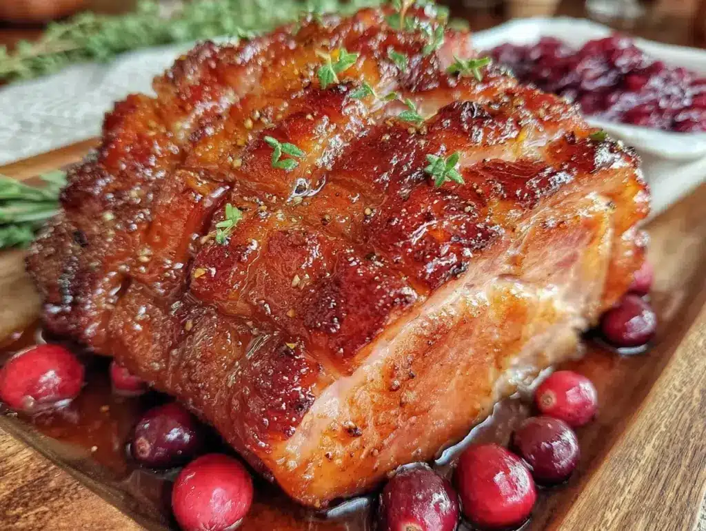 brown sugar Dijon glazed ham - featured image