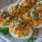 buffalo chicken deviled eggs - featured image