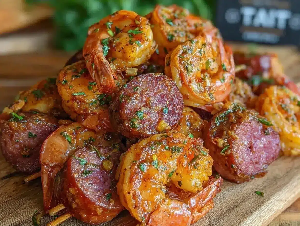 cajun shrimp and sausage skewers preparation steps