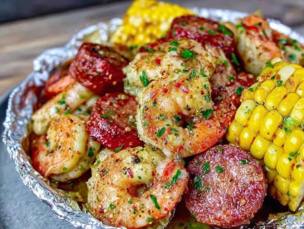 camping foil packet shrimp boil - featured image
