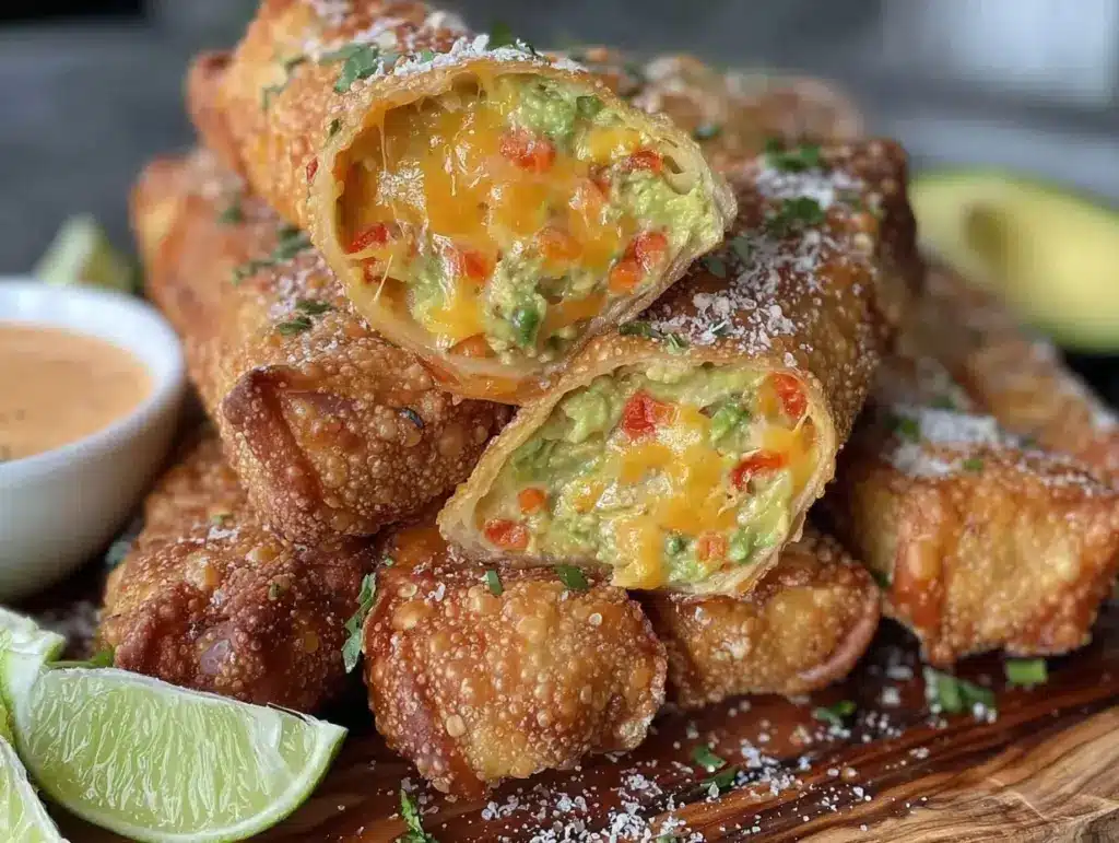 copycat cheesecake factory avocado egg rolls - featured image