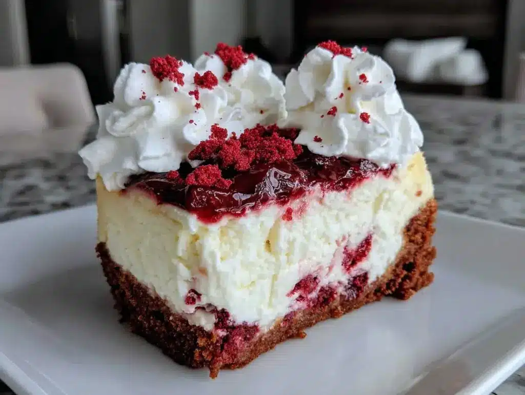 copycat cheesecake factory red velvet cheesecake - featured image