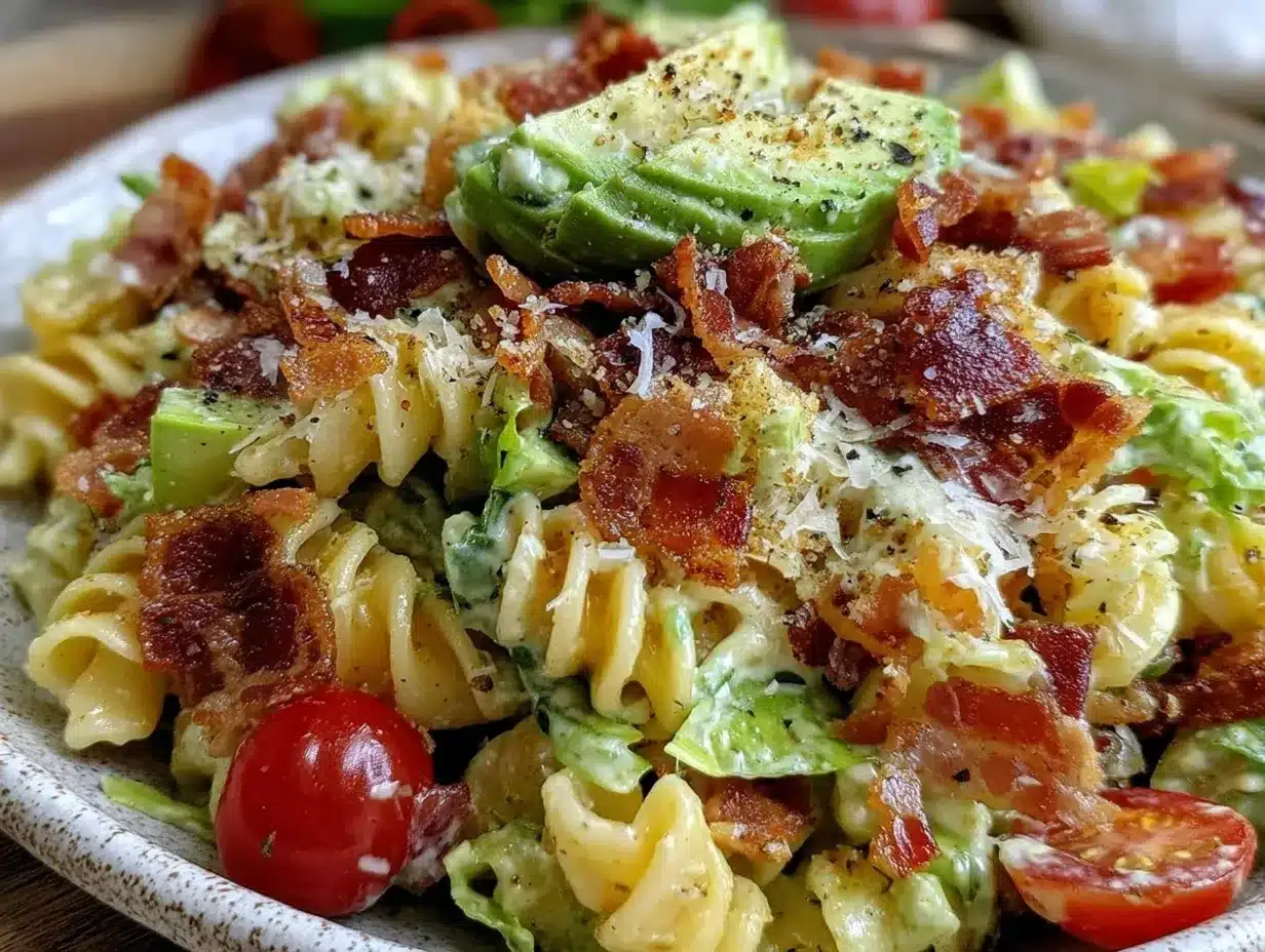 creamy BLT pasta salad preparation steps