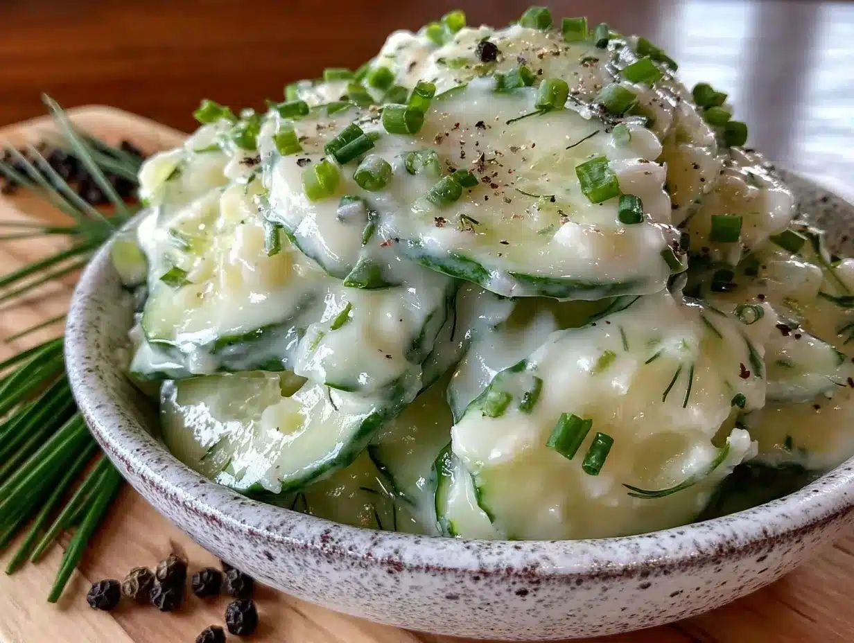 creamy cucumber dill salad preparation steps