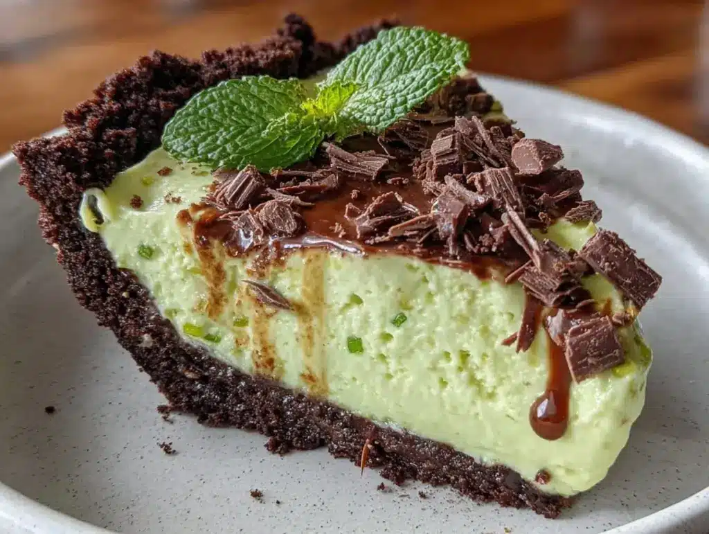 creamy grasshopper pie - featured image
