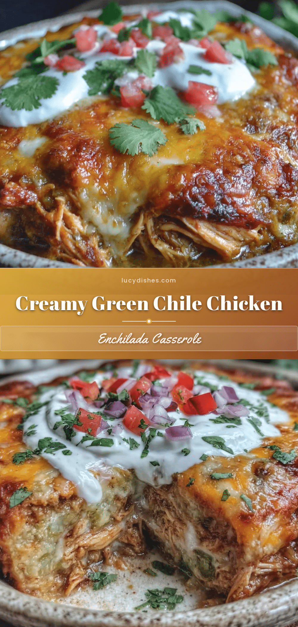 creamy green chile chicken enchilada casserole recipe