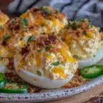 creamy jalapeño popper deviled eggs - featured image