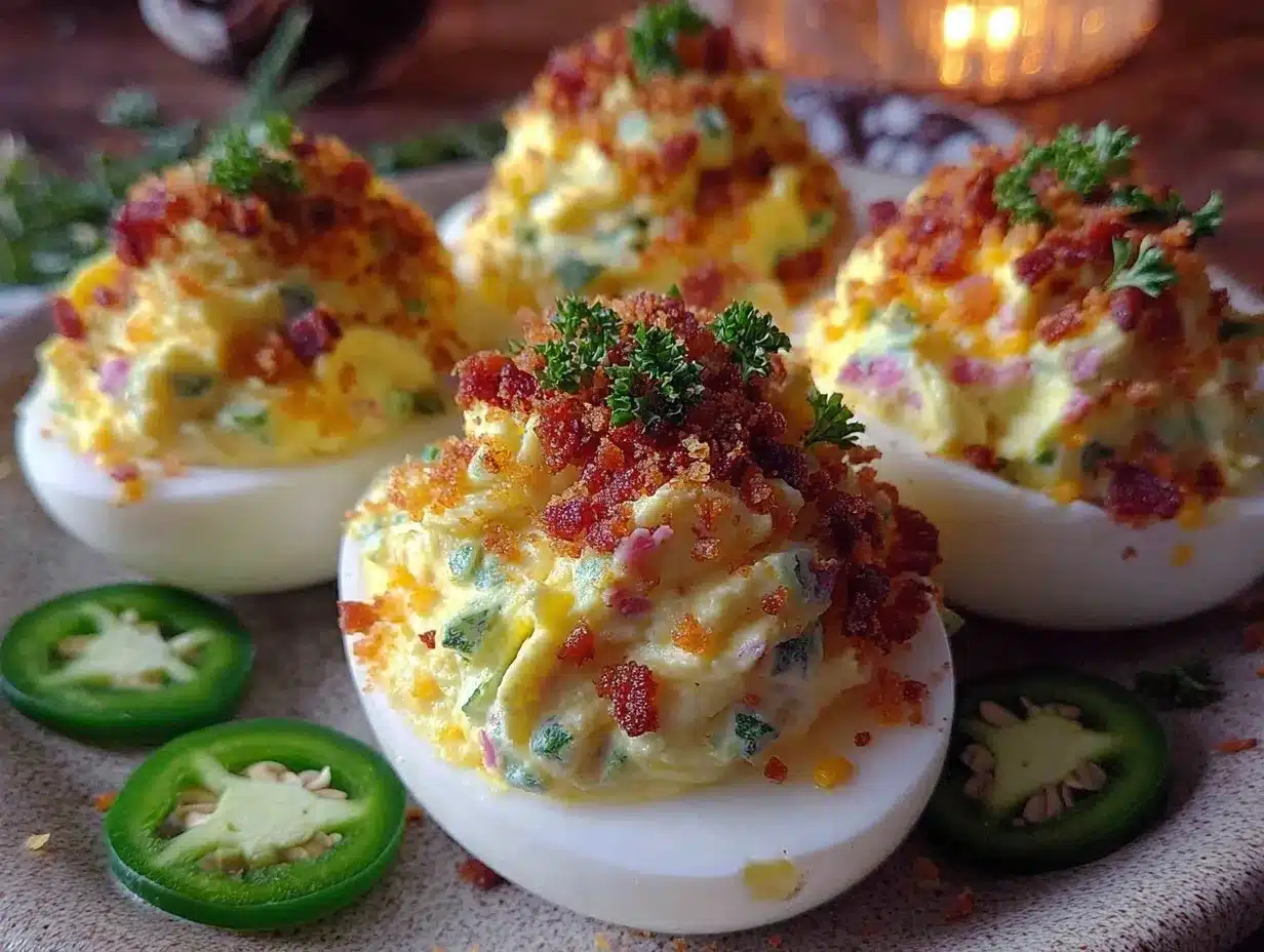 creamy jalapeño popper deviled eggs preparation steps