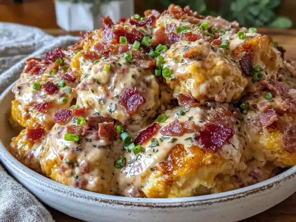 creamy keto crack chicken with bacon - featured image
