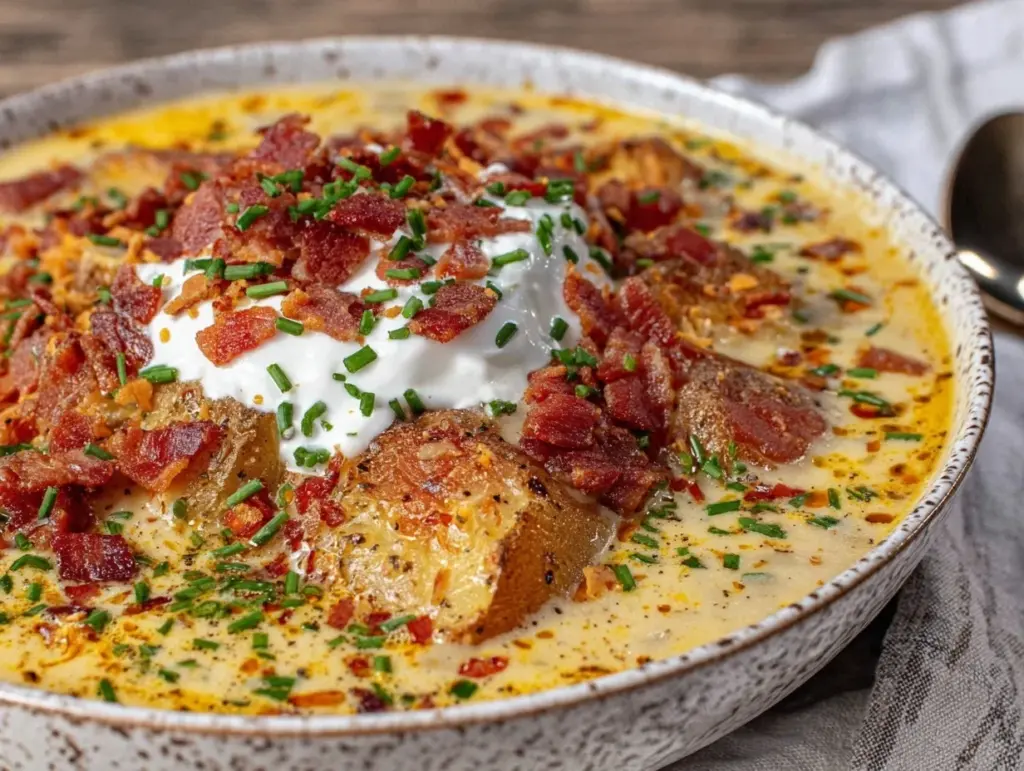 creamy loaded baked potato soup - featured image