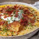 creamy loaded baked potato soup - featured image