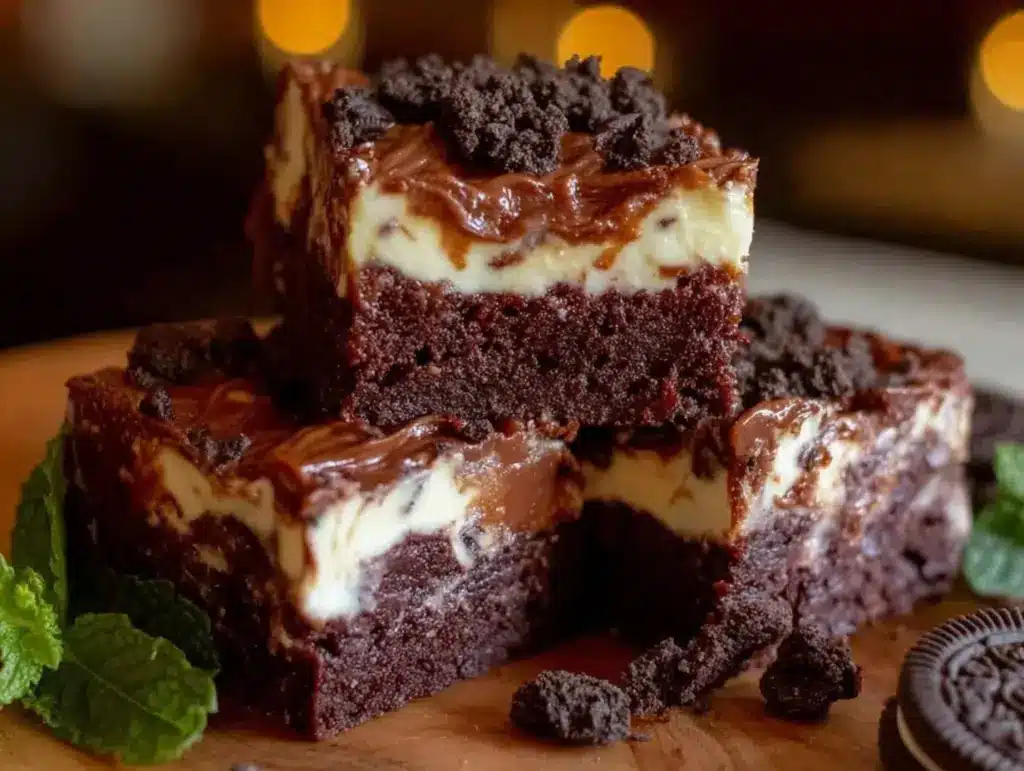 Creamy Mint Oreo Cheesecake Bars - featured image