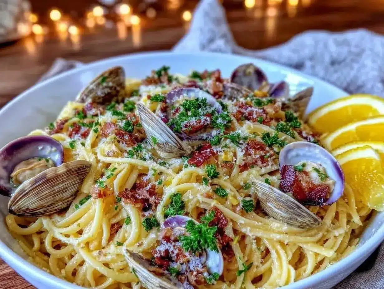 creamy one-pot white wine clam linguine preparation steps