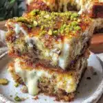 creamy pistachio white chocolate blondies - featured image
