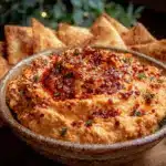 creamy roasted red pepper hummus - featured image