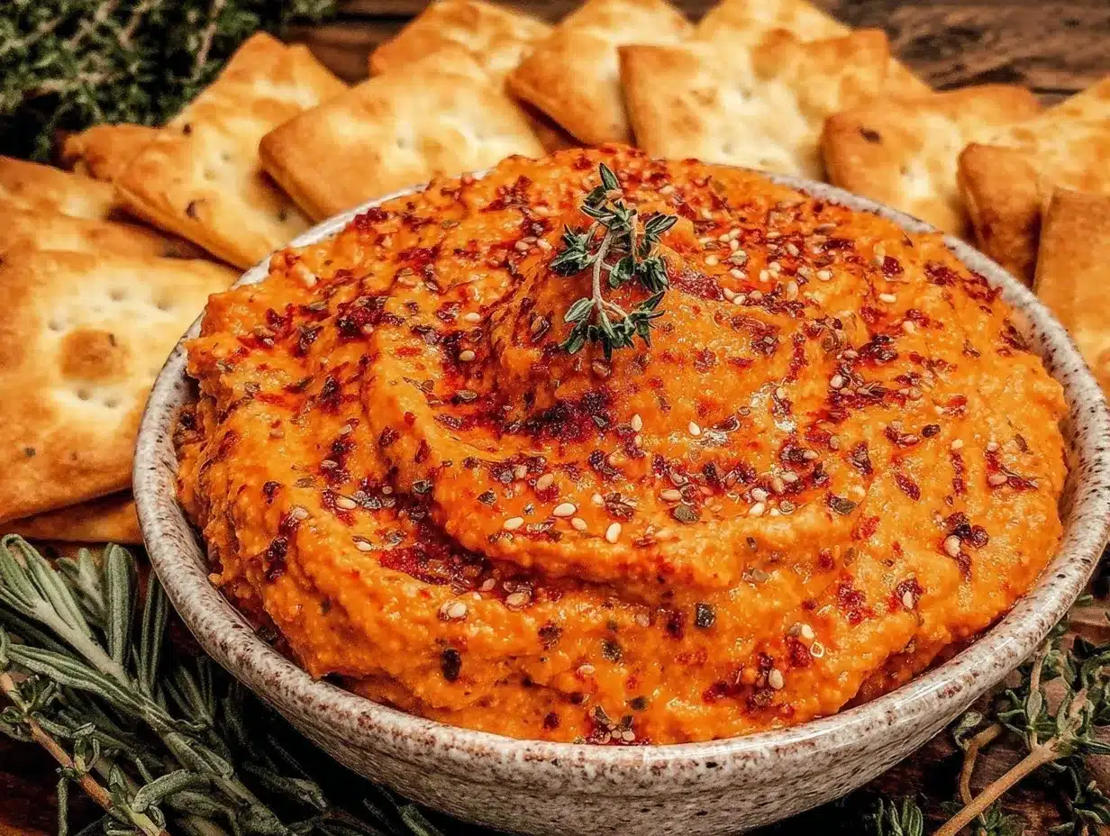 creamy roasted red pepper hummus preparation steps