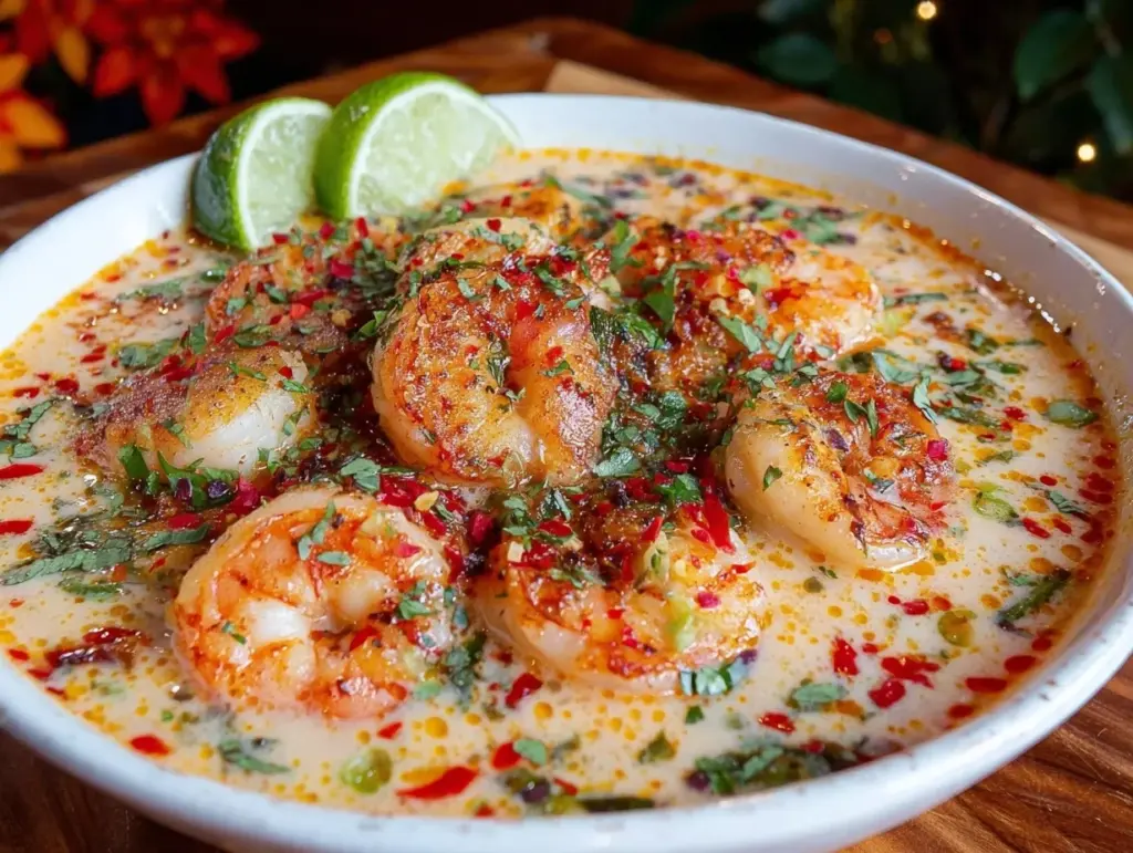 creamy Thai coconut shrimp soup - featured image