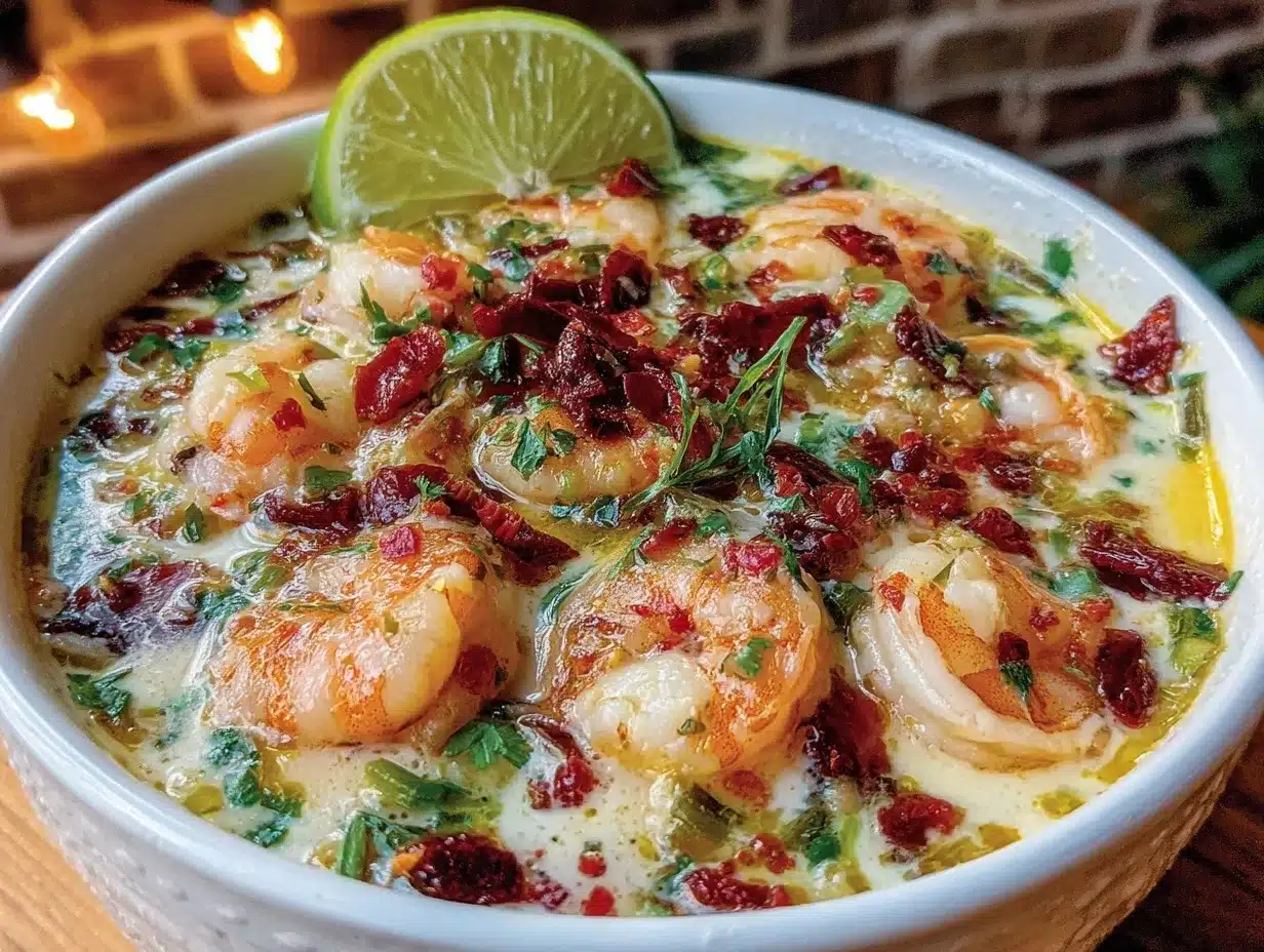 creamy Thai coconut shrimp soup preparation steps