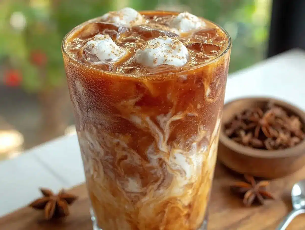 creamy thai iced tea with condensed milk preparation steps