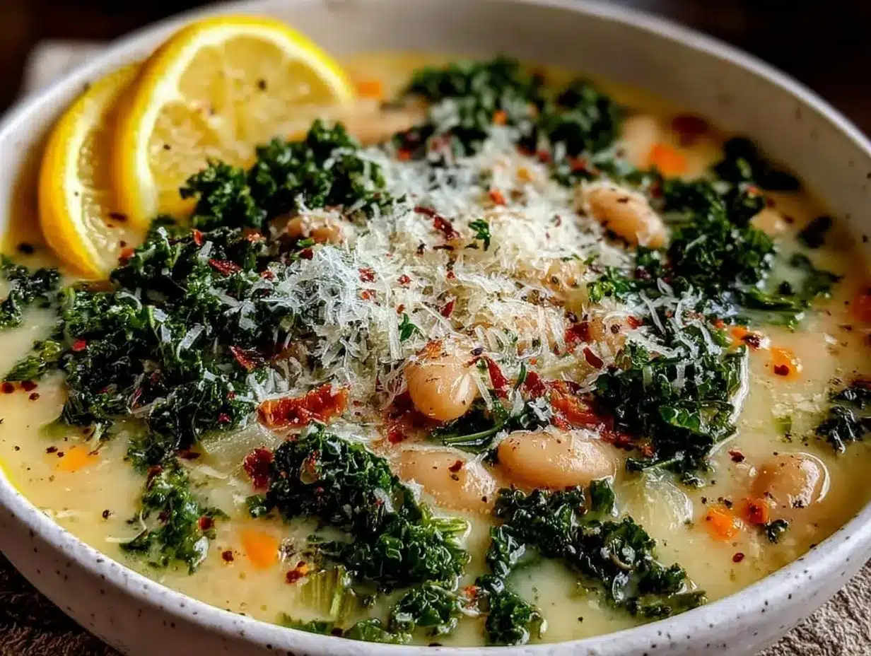creamy white bean and kale soup preparation steps