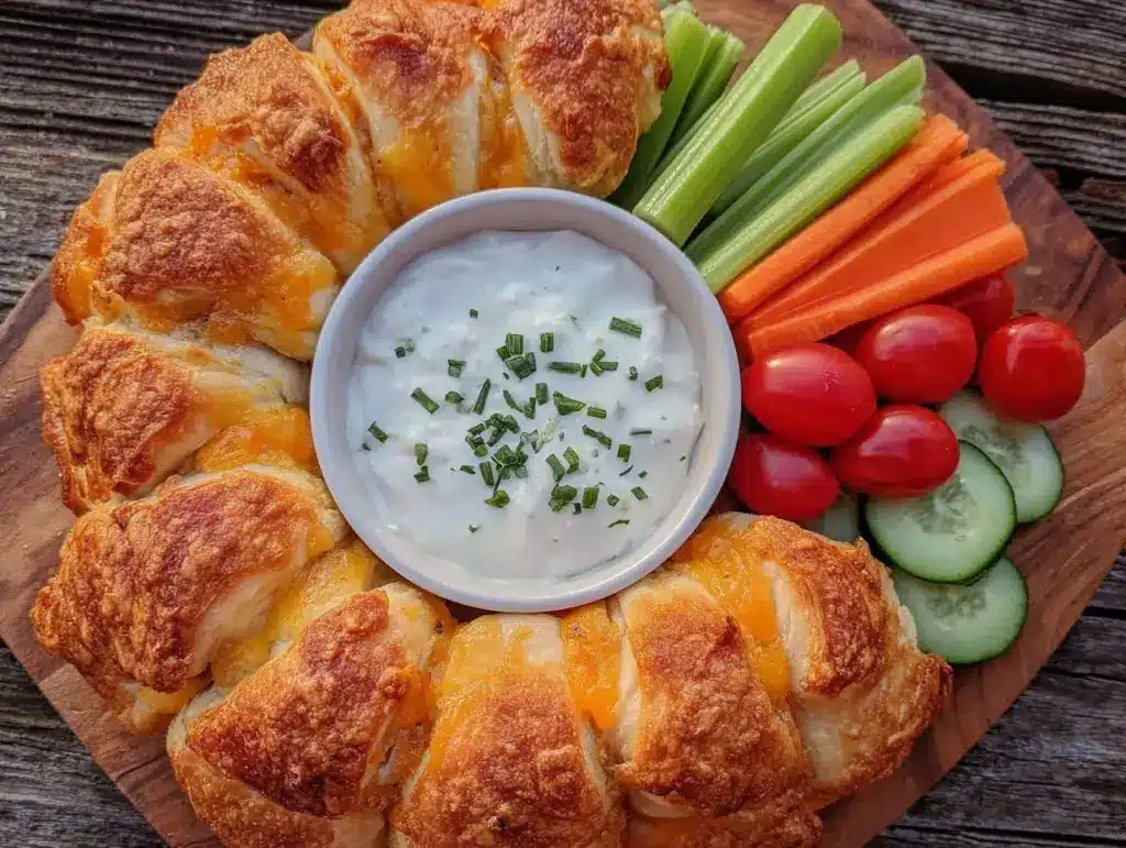 crescent roll veggie tray wreath - featured image