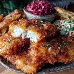 crispy beer battered fish and chips - featured image