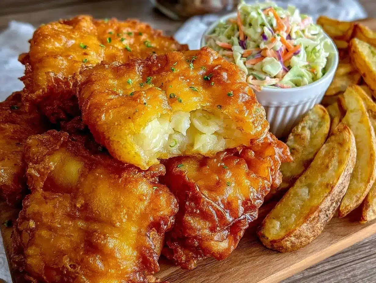 crispy beer battered fish and chips preparation steps