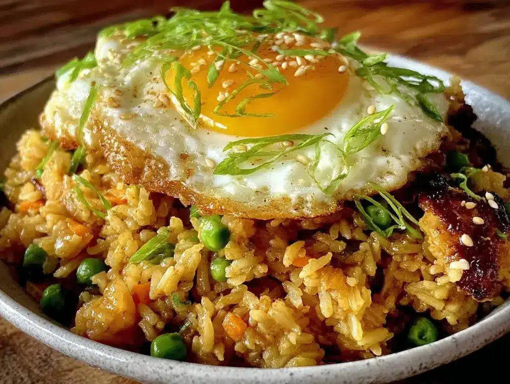 crispy better-than-takeout fried rice with egg - featured image