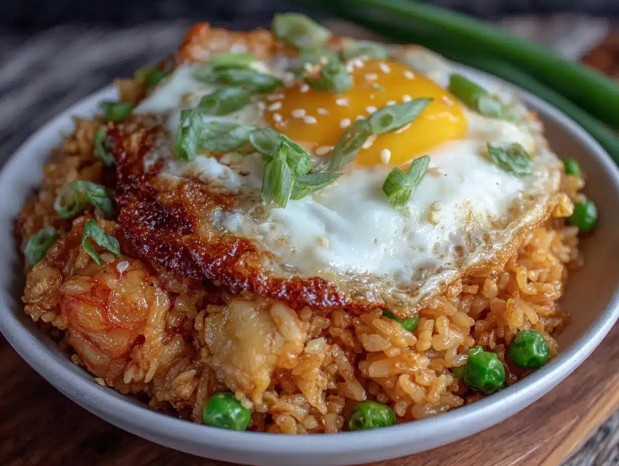 crispy better-than-takeout fried rice with egg preparation steps
