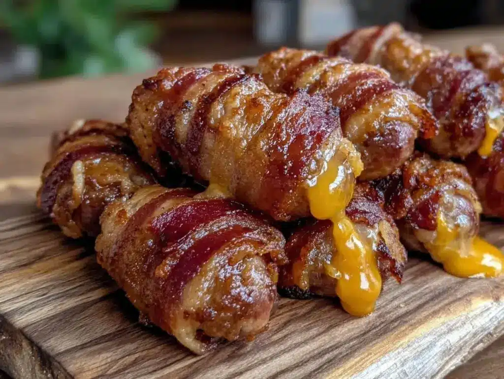 crispy cheesy bacon wrapped smokies - featured image