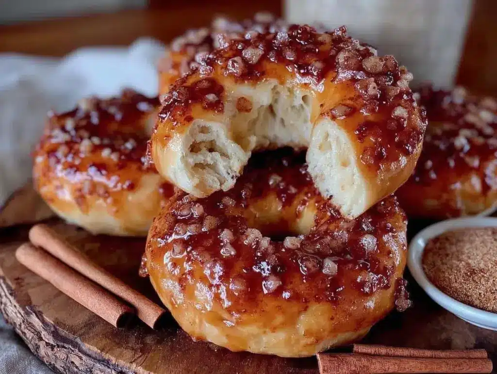 crispy copycat panera cinnamon crunch bagels - featured image