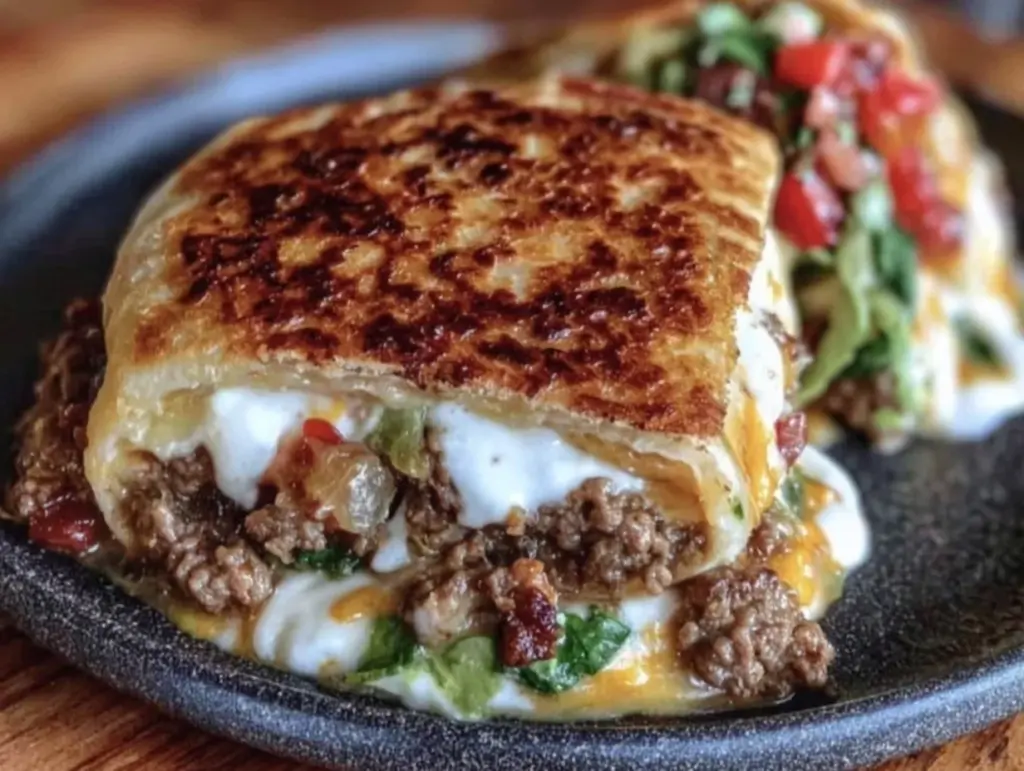 crispy copycat taco bell crunchwrap supreme recipe - featured image