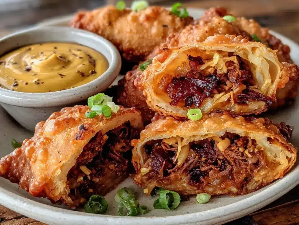 crispy corned beef egg rolls - featured image