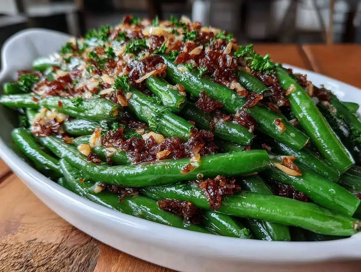 Crispy French Green Beans Almondine preparation steps