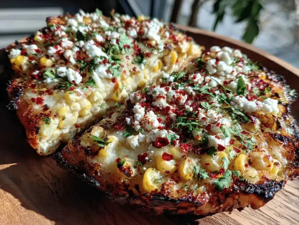 crispy grilled elote flatbread - featured image