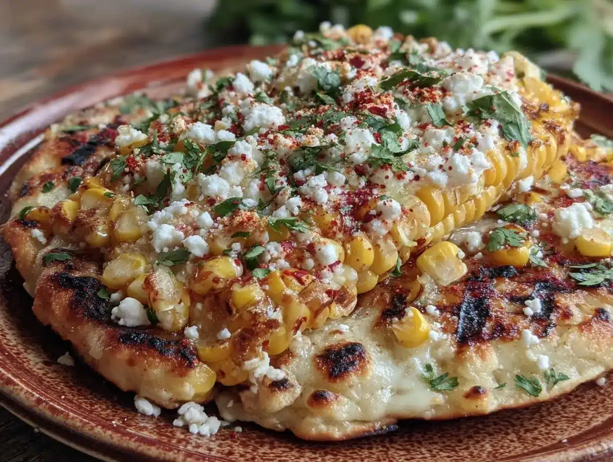crispy grilled elote flatbread preparation steps
