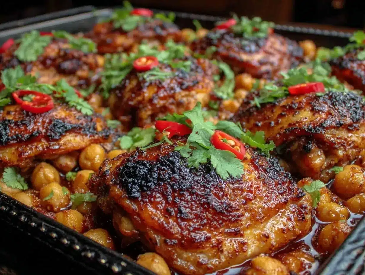 crispy harissa chicken thighs preparation steps