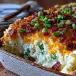 crispy loaded mashed potato casserole - featured image