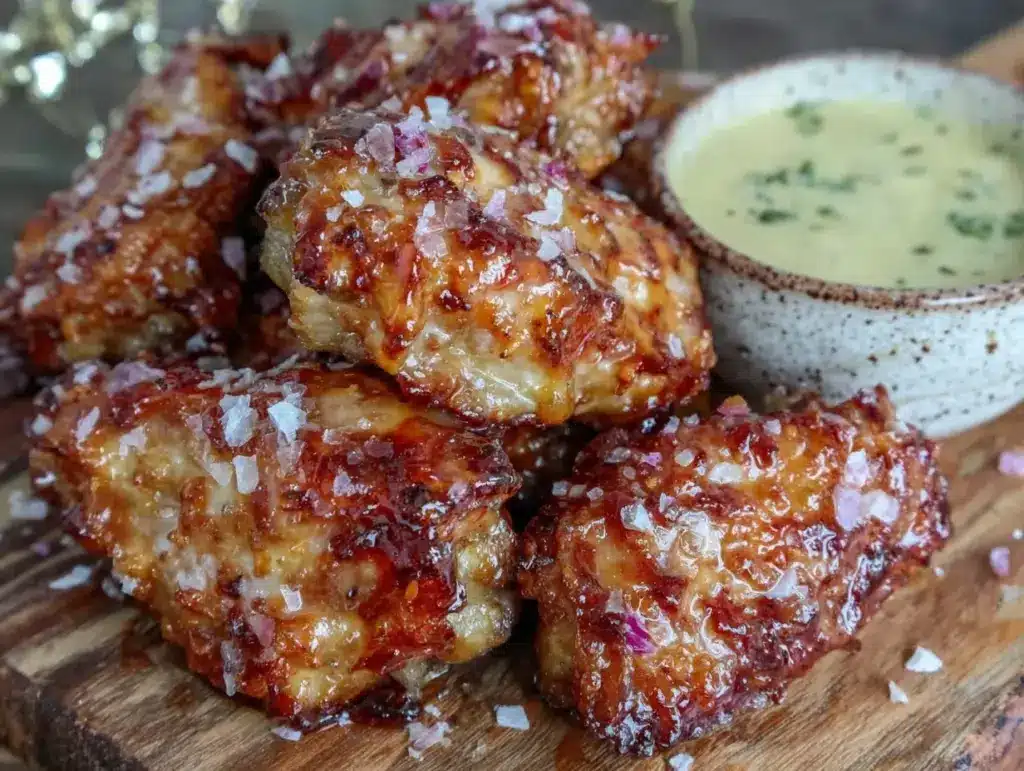 crispy pretzel-crusted chicken wings - featured image